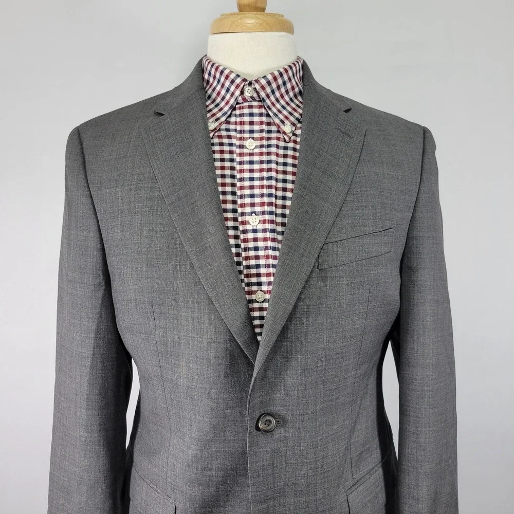 Lauren Ralph‎ Lauren Men's Sport Coat Blazer Two Button SRK SKN Gray Wool 40R